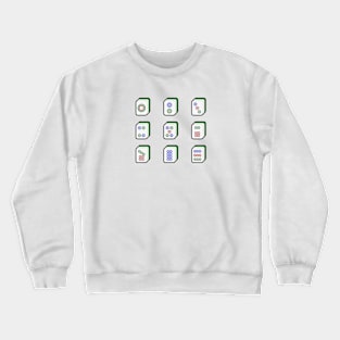 Mahjong Tiles Dots Suit 麻雀筒子 - Wheels, Circles, Coins, Stones, Marbles, Balls | I Love Mahjong | Cantonese Sticker Crewneck Sweatshirt